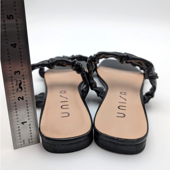 Unisa Unseista Scrunchie Double Strap Slide Sandal Women's Black Size US8 EU38.5 - Picture 4 of 12